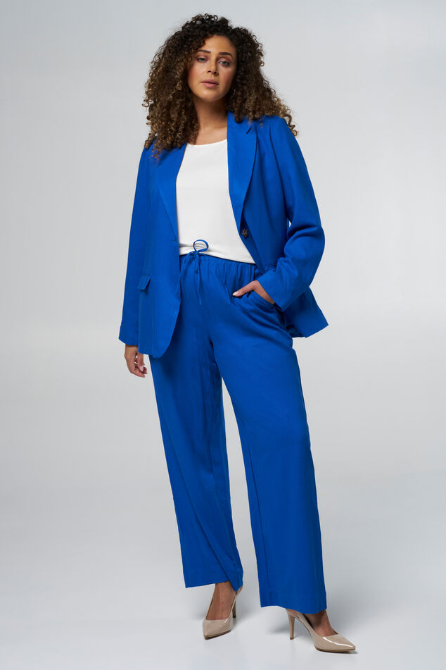 Blazer en lin à coupe droite image number 6