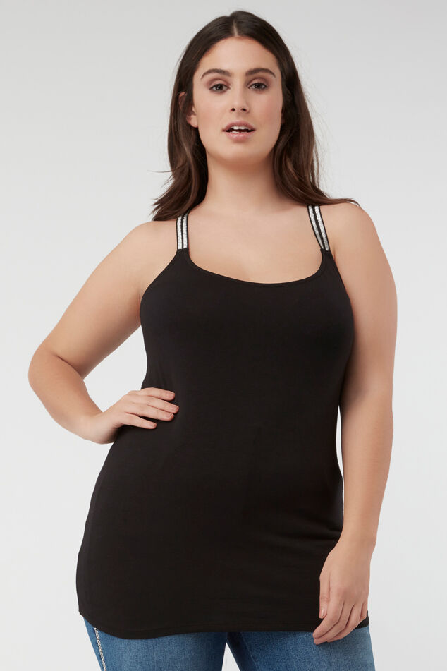 Haut avec des bretelles crois&eacute;es en lurex image number 5