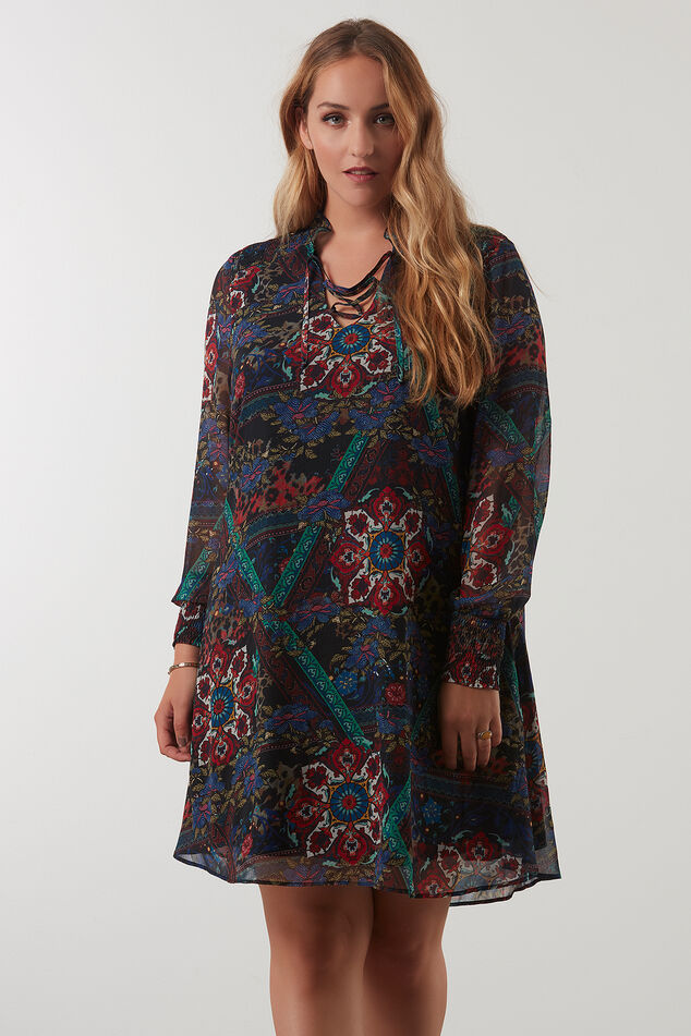 Robe à volants à coupe ample image number 3