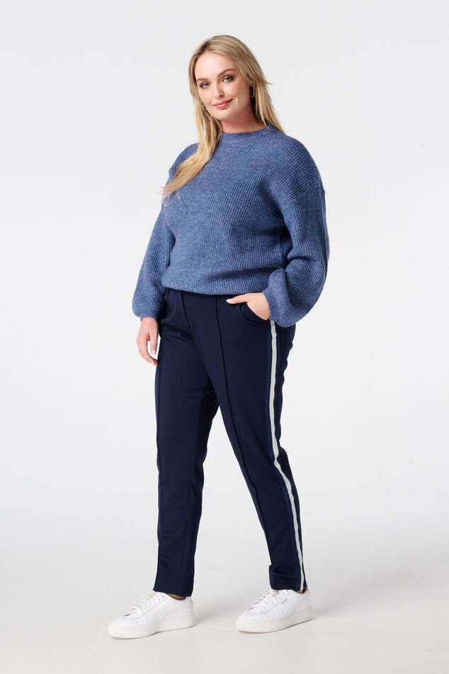 Pantalon fuselé avec passepoil sur le côté image number 0