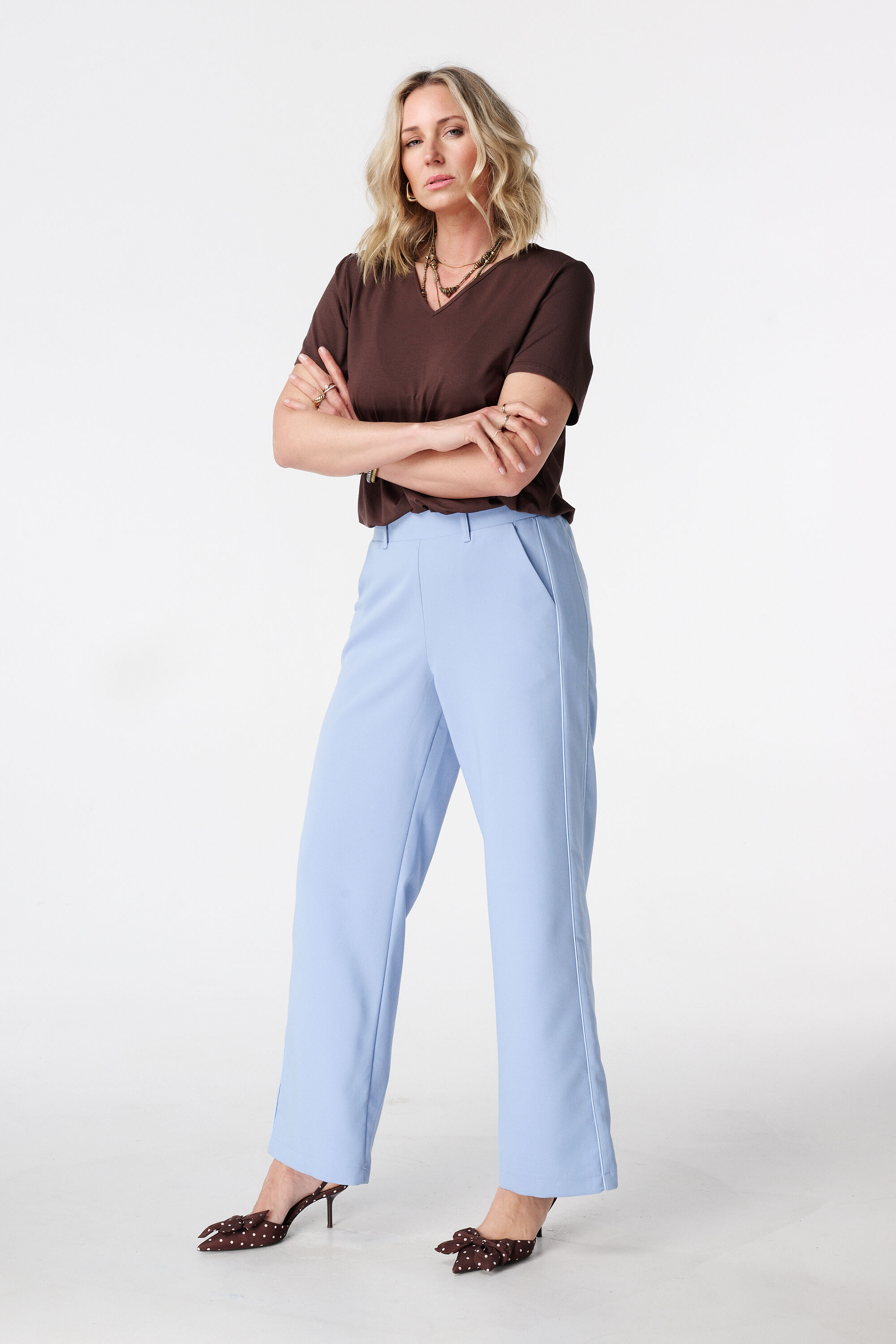 Pantalon large &agrave; rayures lat&eacute;rales image number 6