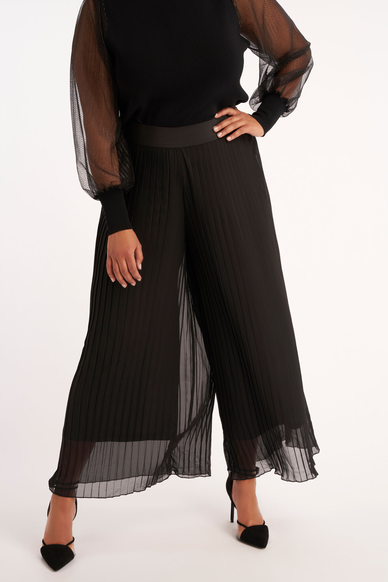 Pantalon large hotsell plissé
