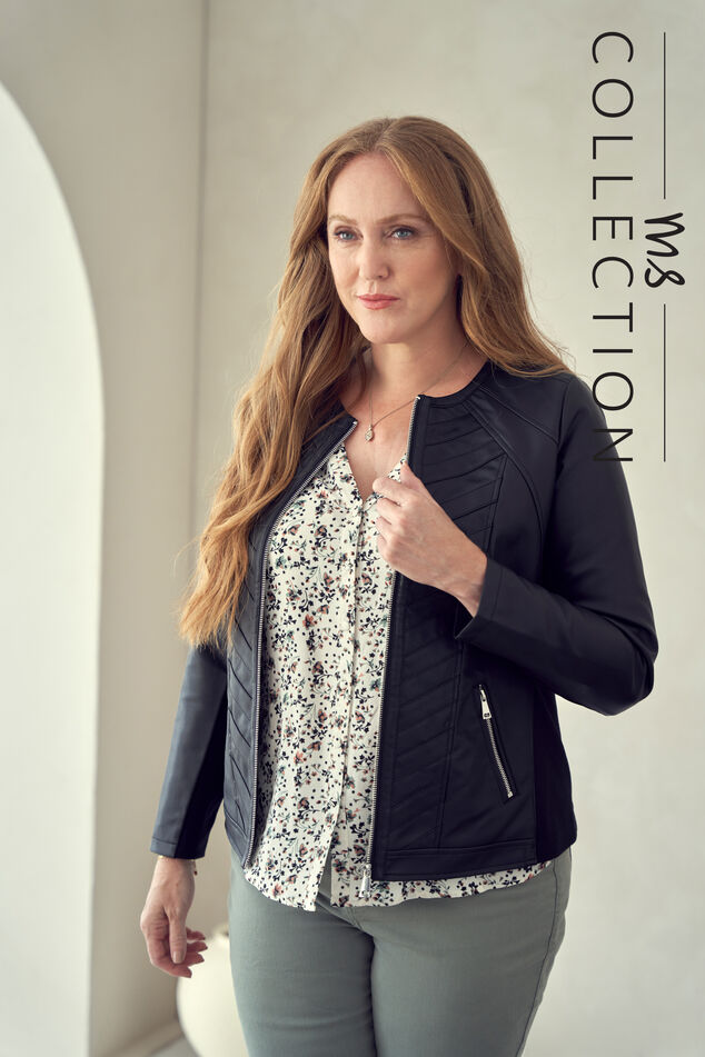 Veste motard en similicuir image number 0