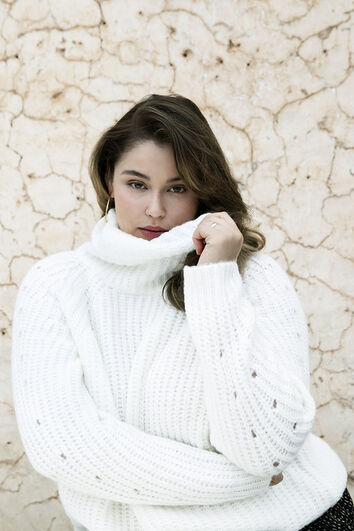 Pull en maille &eacute;pais &agrave; col roul&eacute;  