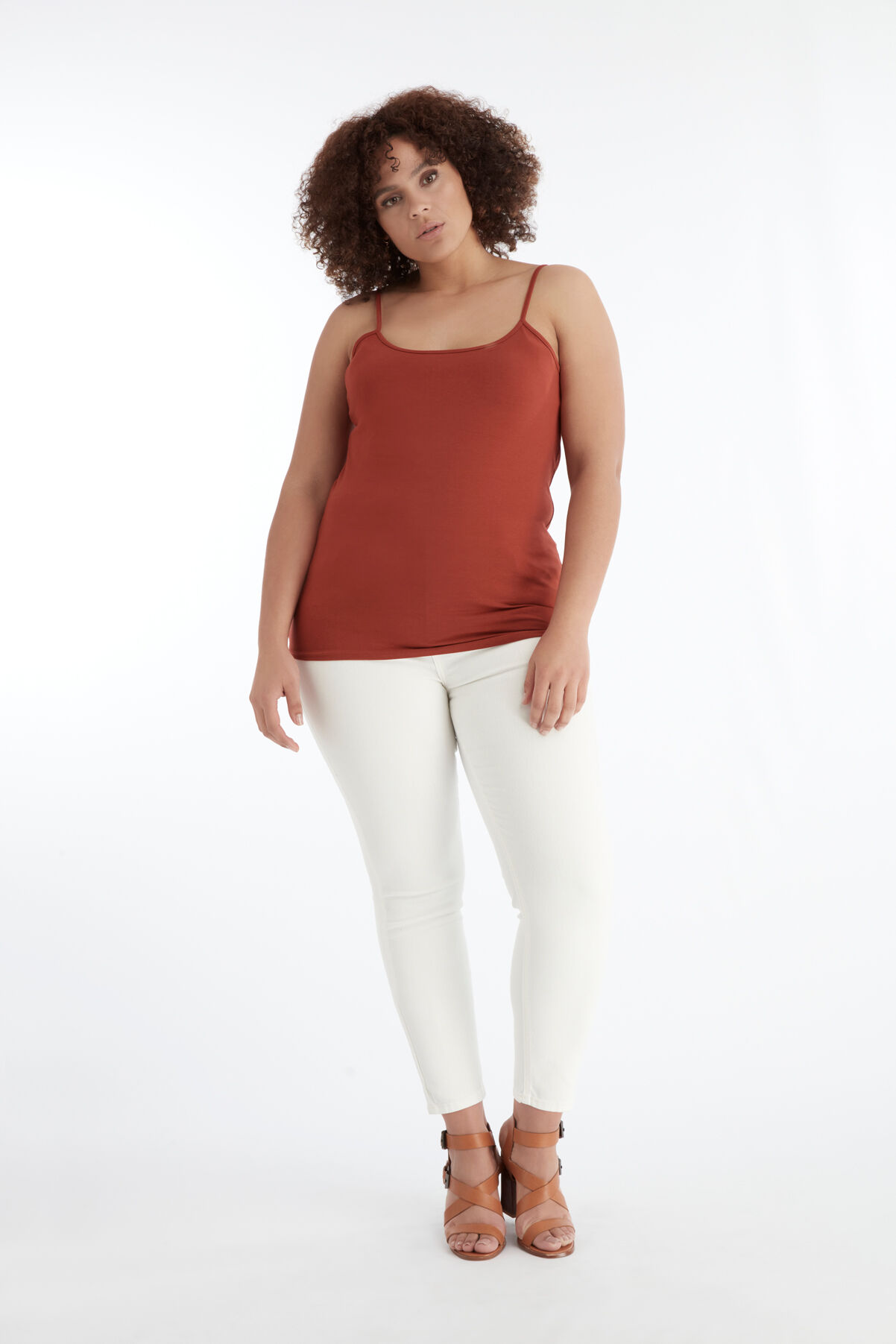 D&eacute;bardeur en coton avec bretelles spaghetti image number 5