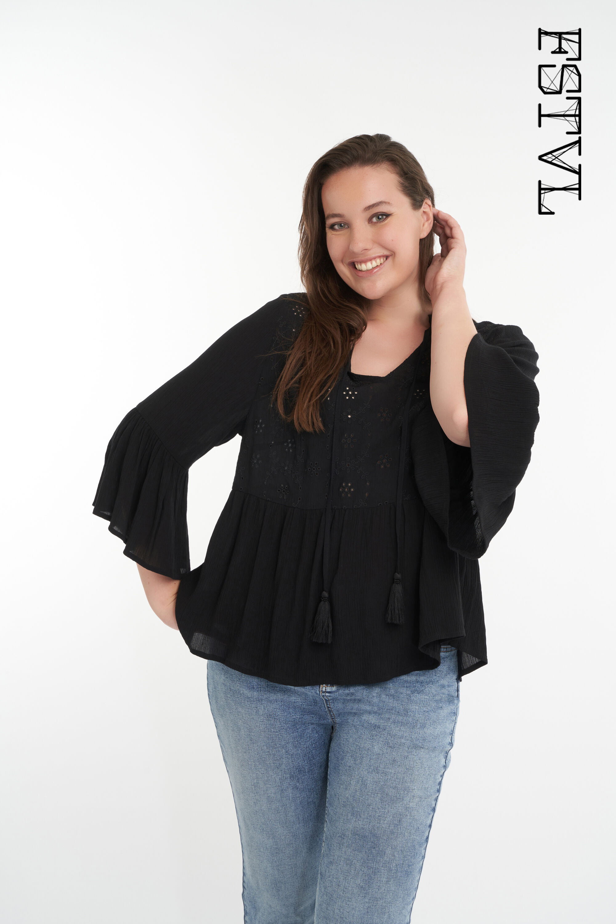 Chemisier &agrave; manches trompette