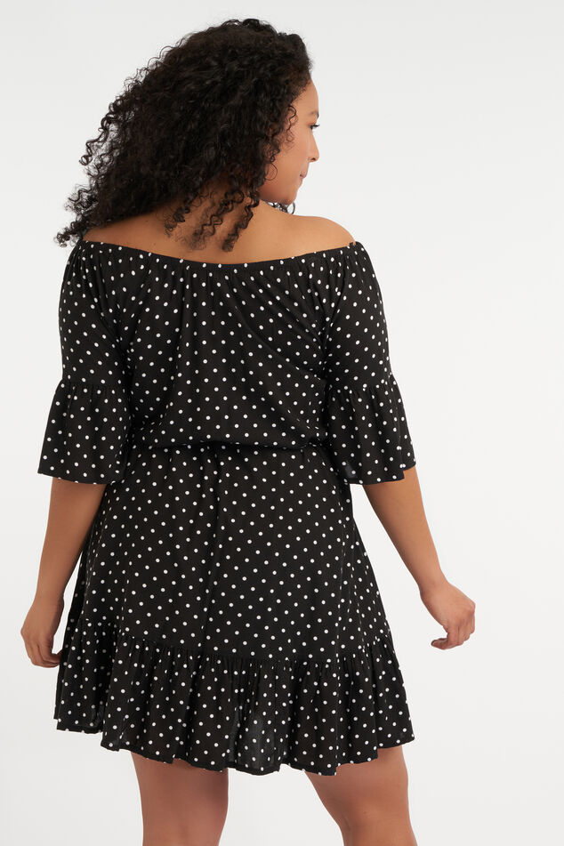 Robe imprimée à épaules dénudées image number 3