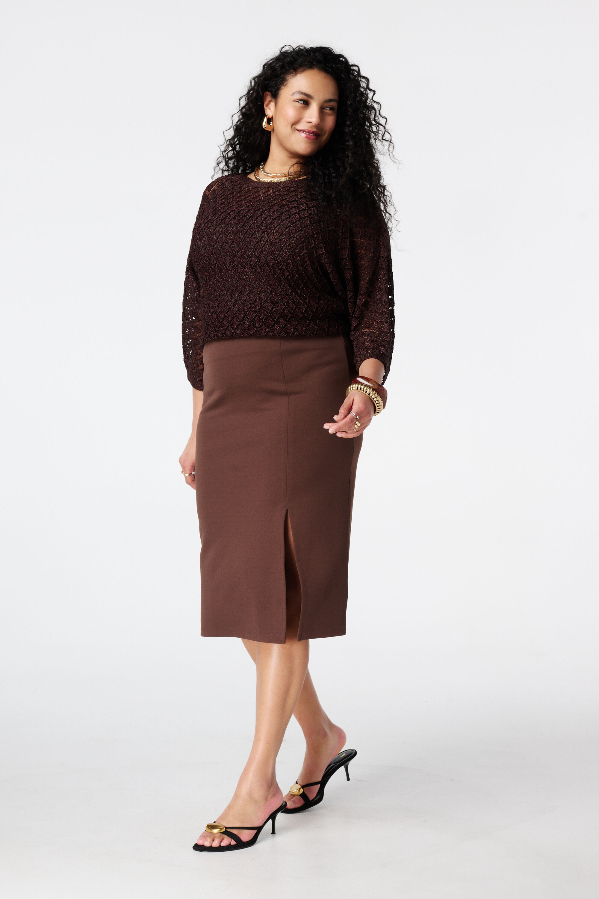 Jupe midi avec fente