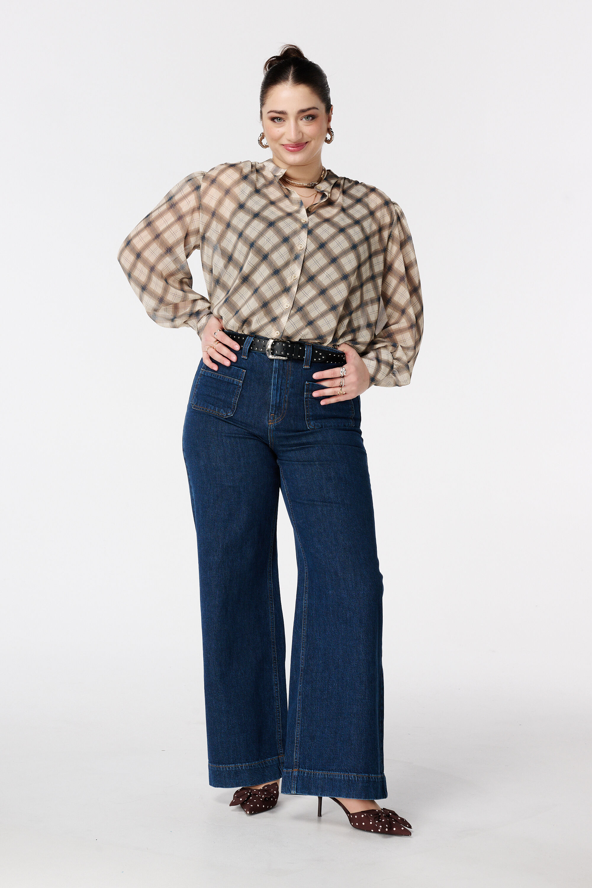 Blouse &agrave; carreaux tendance image number 5