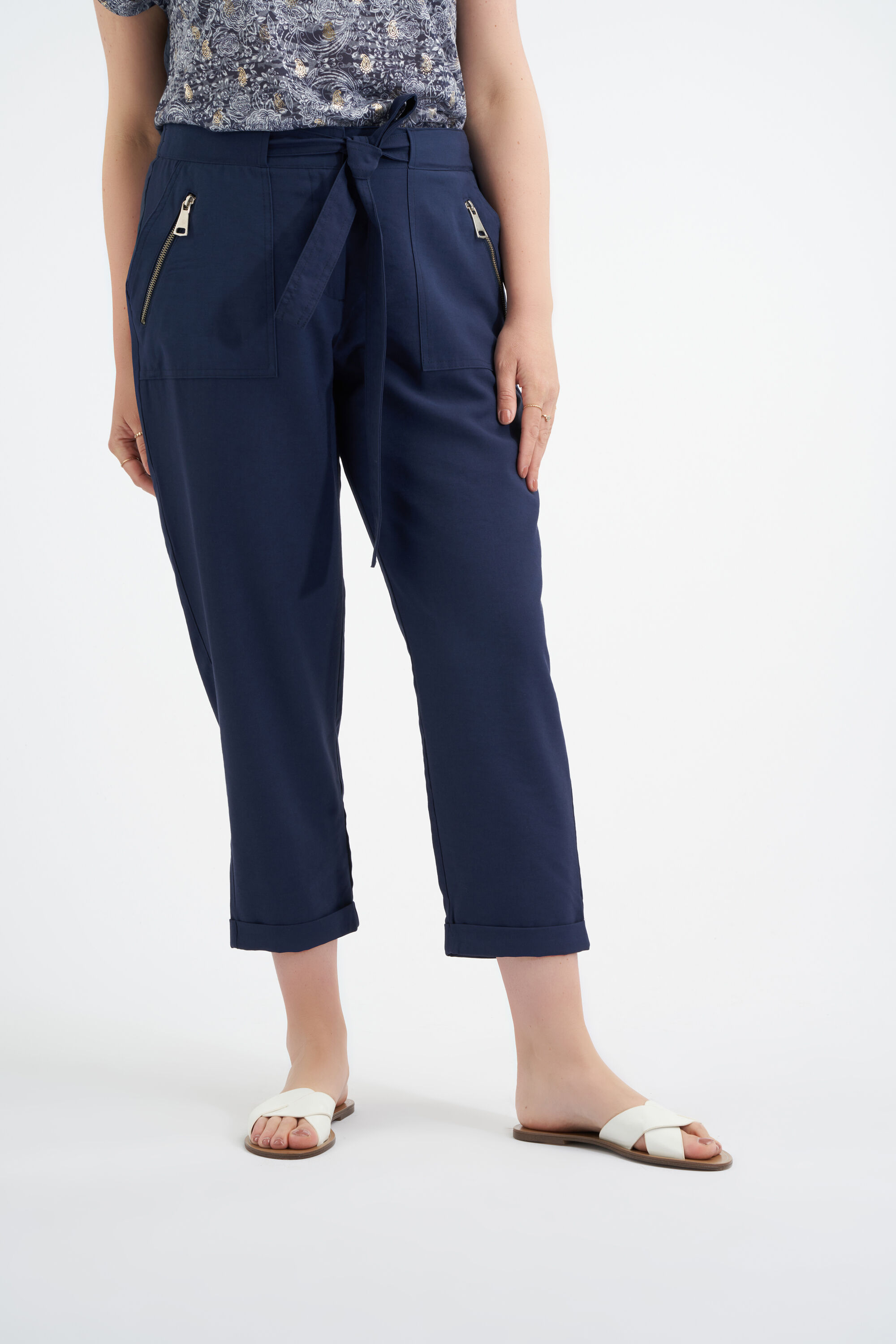 Femmes Pantalon avec ceinture nouer MS Mode