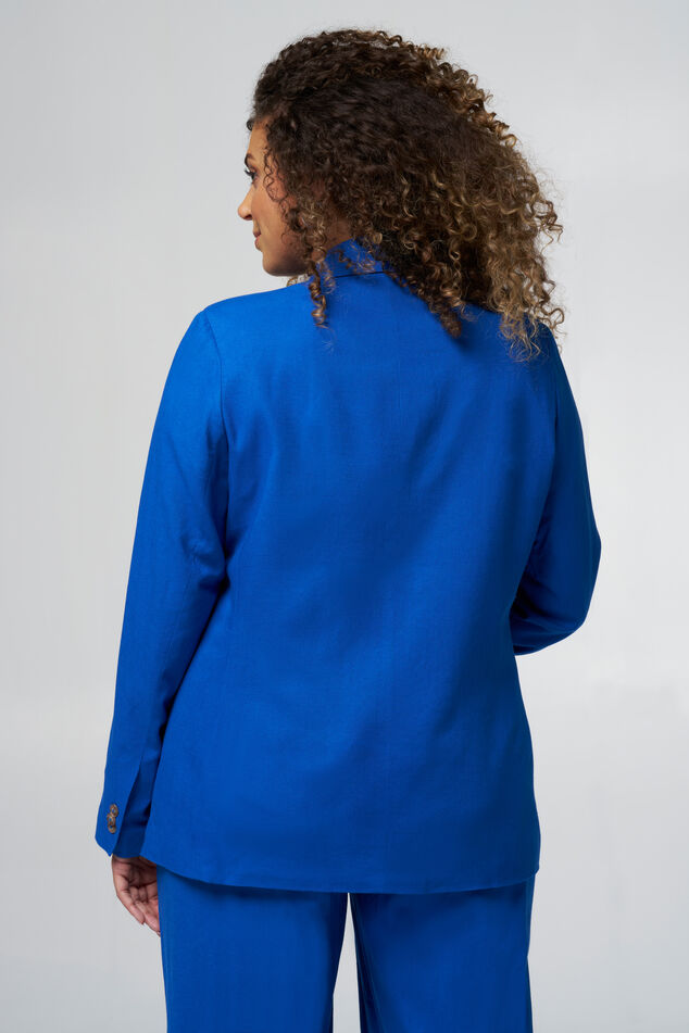 Blazer en lin à coupe droite image number 3