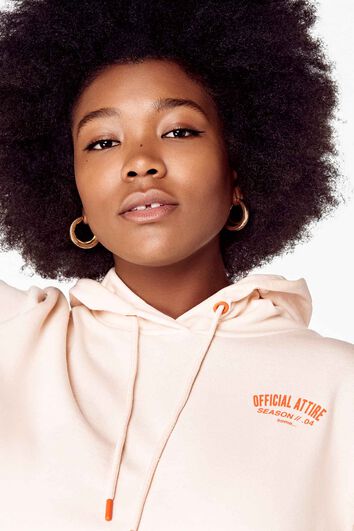 Sweat-shirt &agrave; capuche court