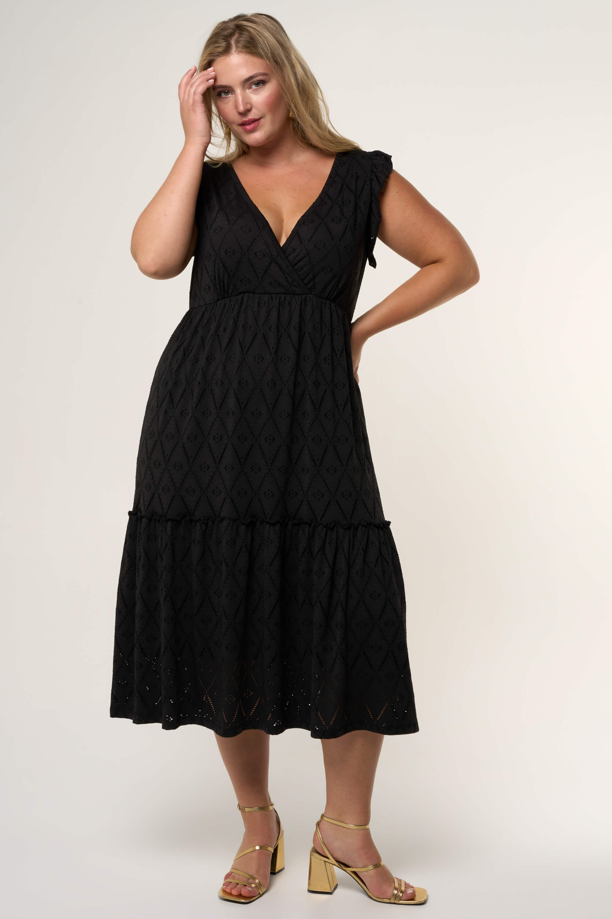 Robe midi avec broderie image number 0