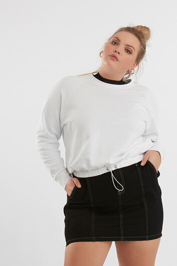Sweat-shirt court avec cordon