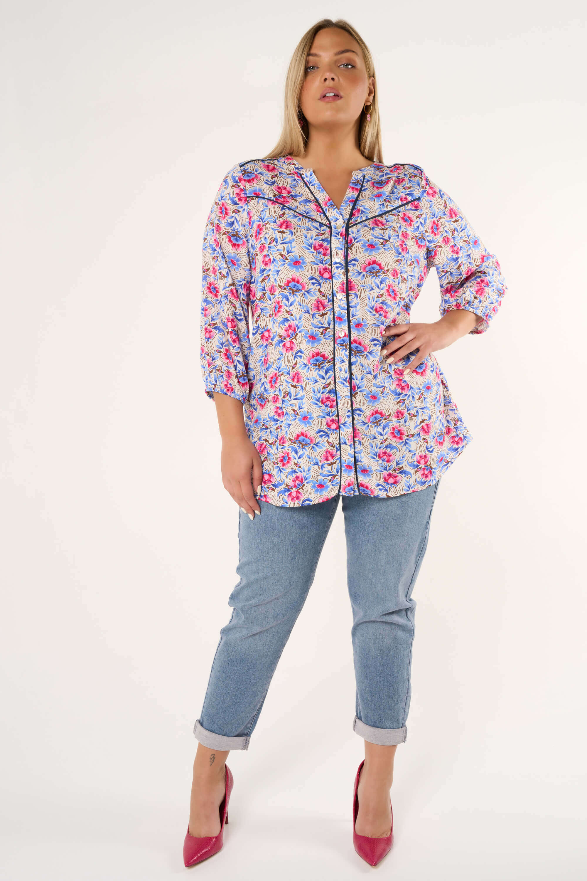 Chemisier &agrave; manches ballon image number 6