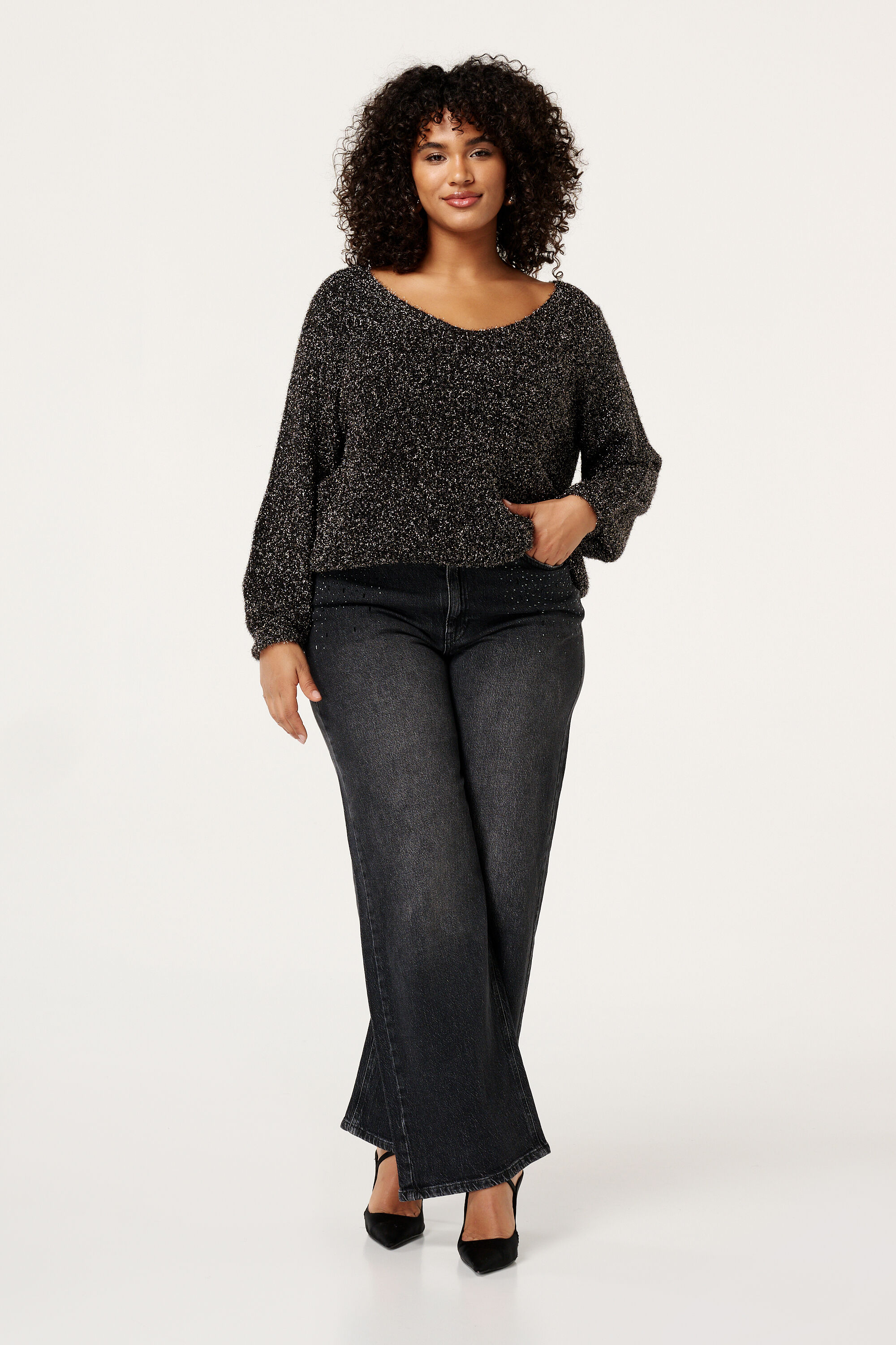 Pull molletonn&eacute; en lurex image number 5