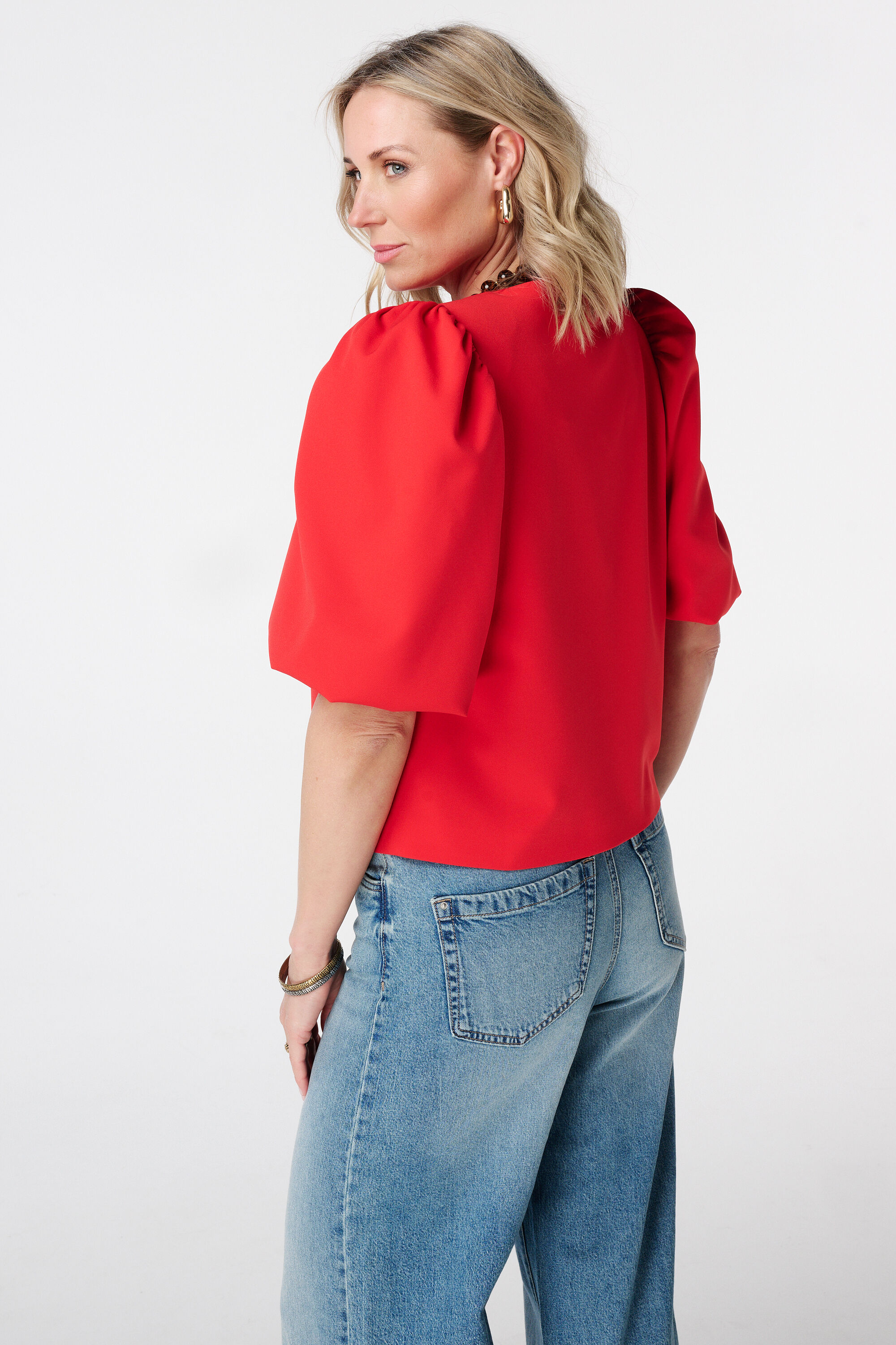 Blazer &agrave; manches bouffantes courtes image number 3