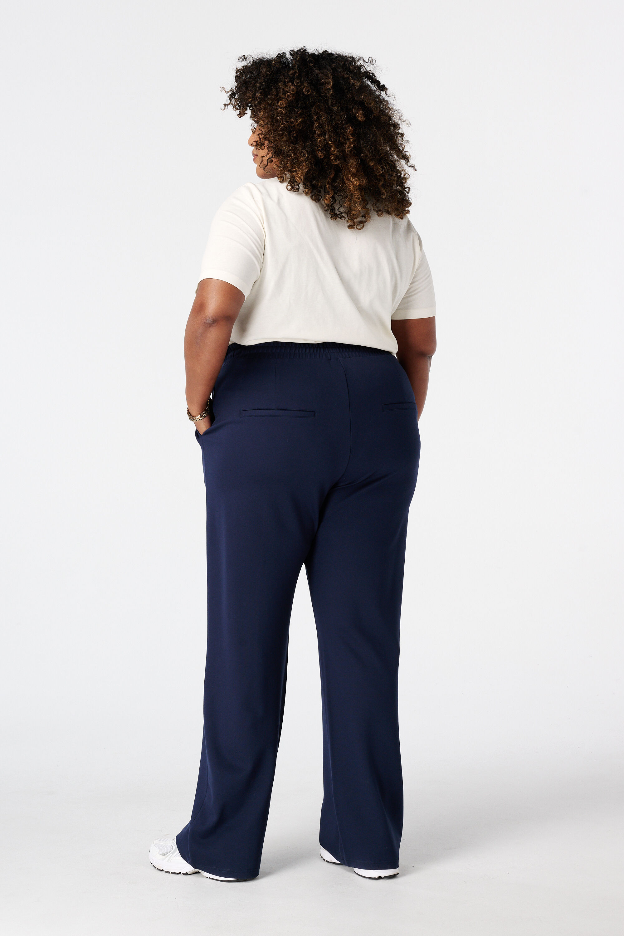 Pantalon wide leg avec taille &eacute;lastique image number 3
