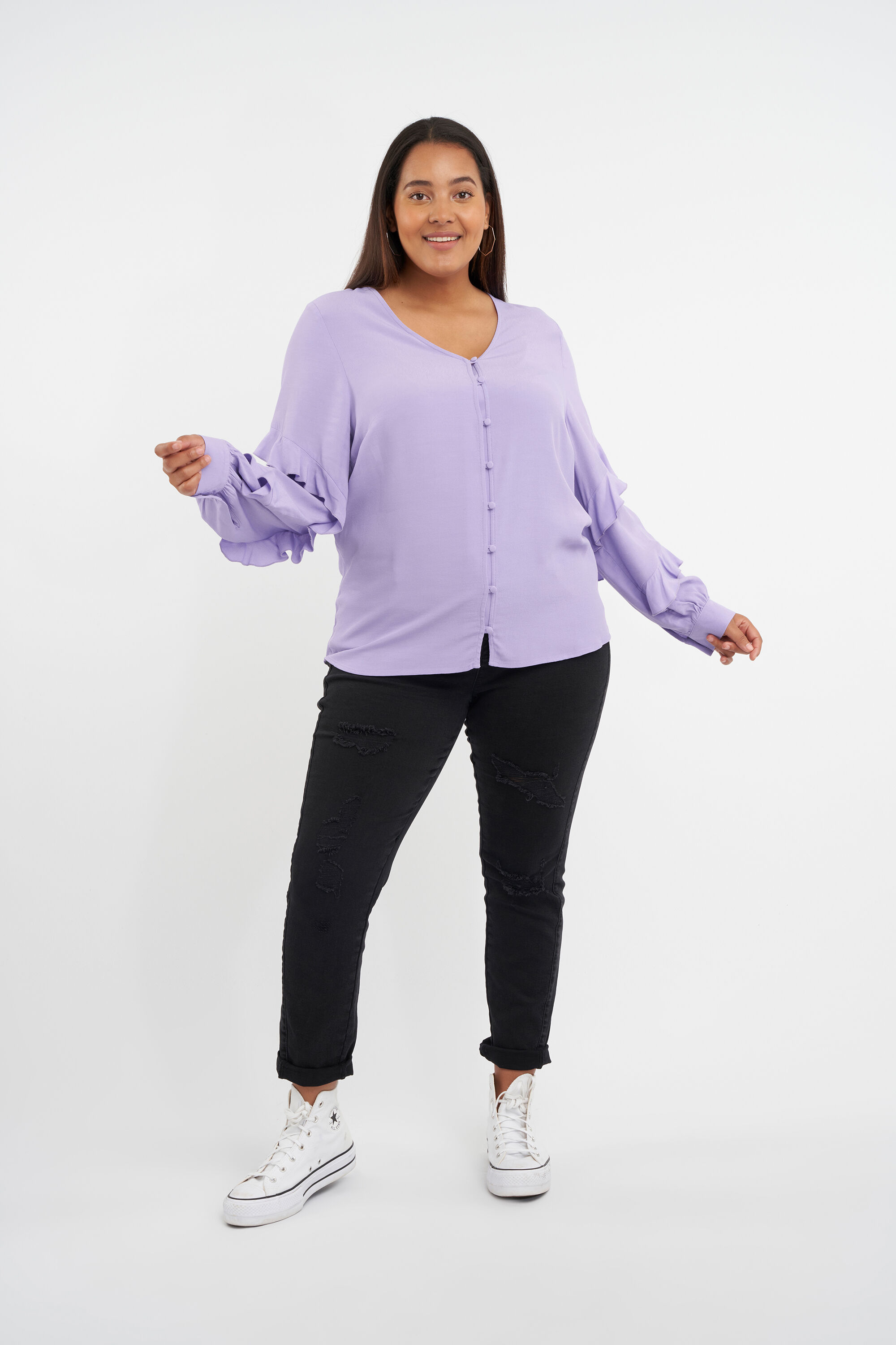 Chemisier avec manches &agrave; volants image number 4