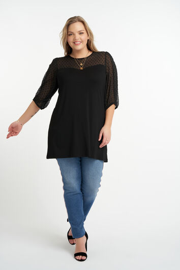 Haut &agrave; manches transparentes 