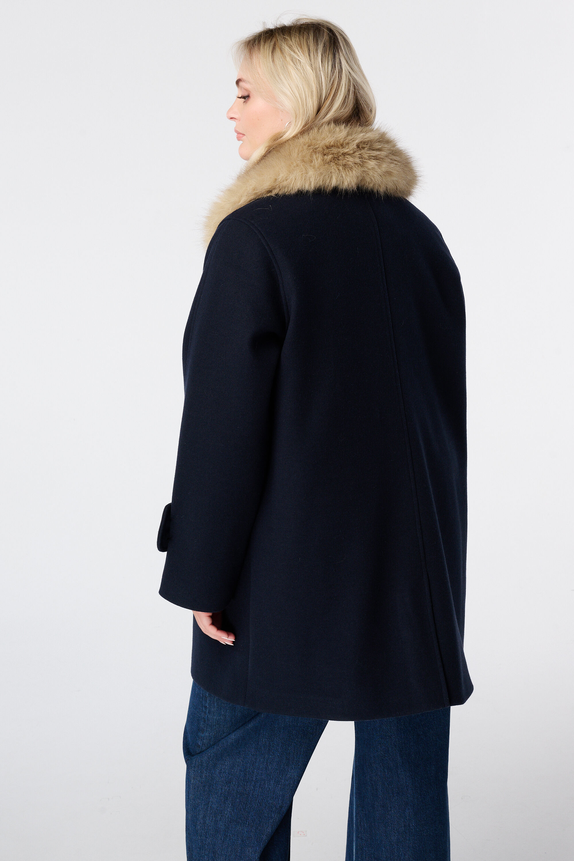 Manteau avec col en fausse fourrure image number 3