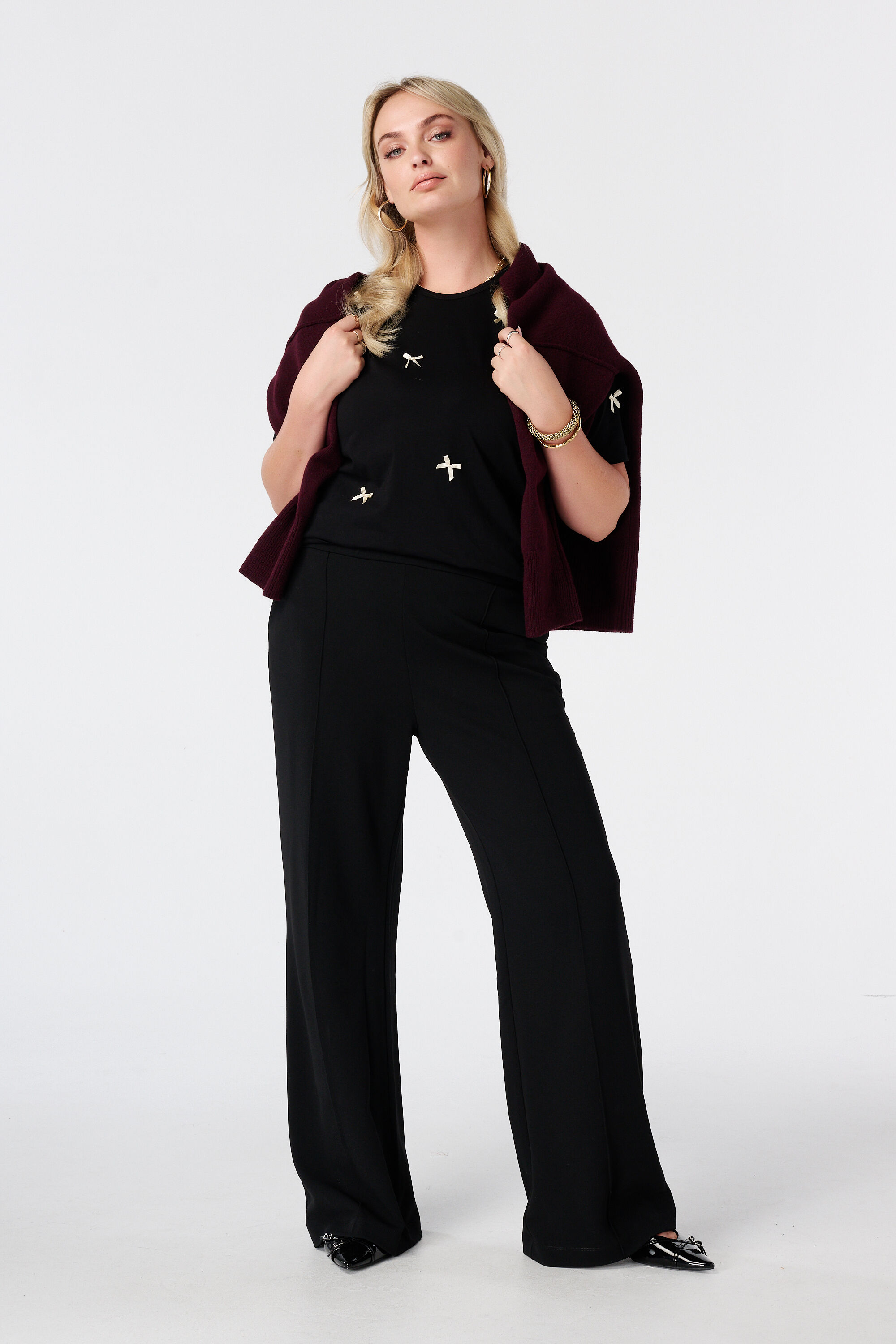 Pantalon droit &agrave; taille &eacute;lastique