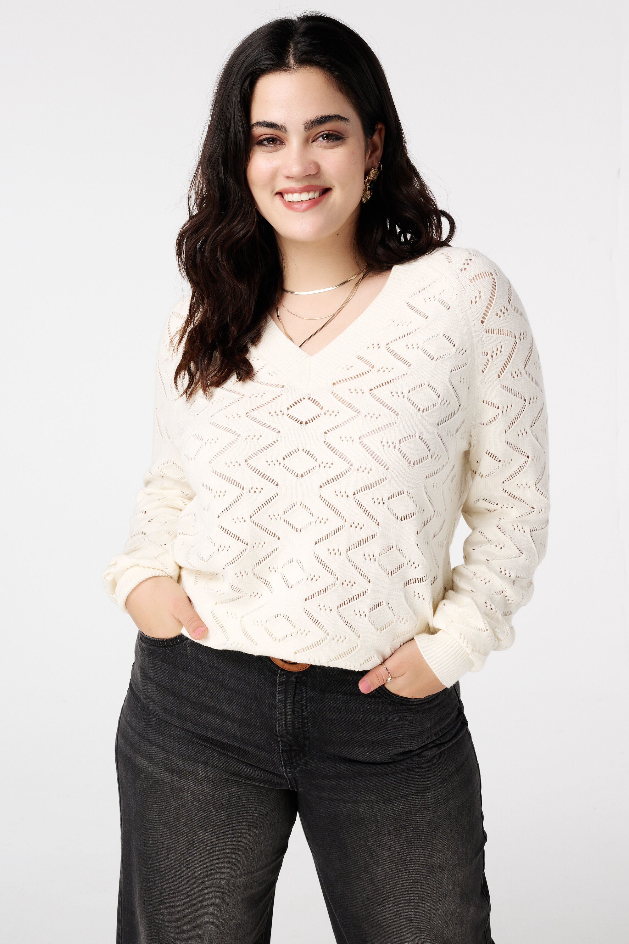 Pull &agrave; motif ajour&eacute;