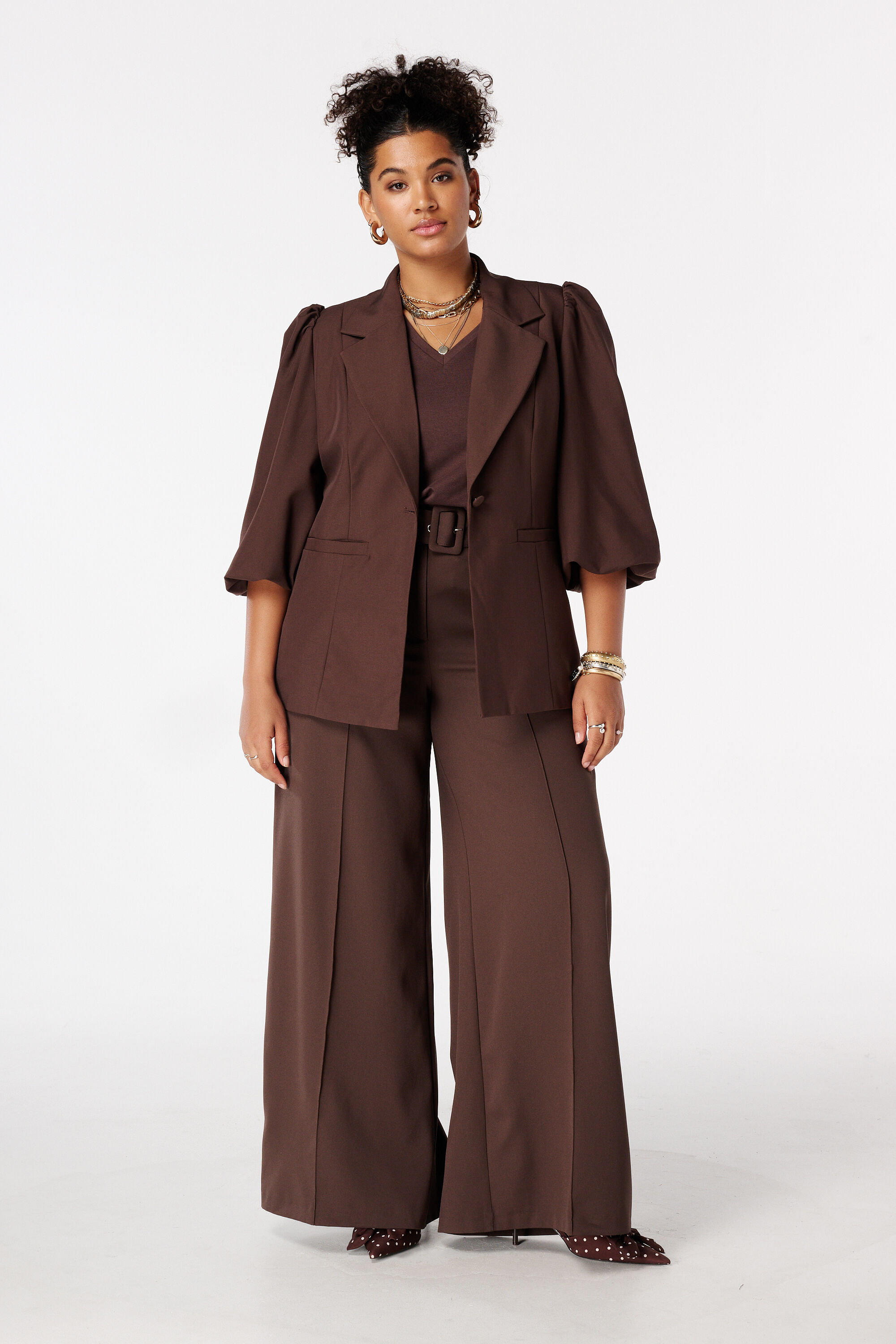 Pantalon wide leg avec ceinture