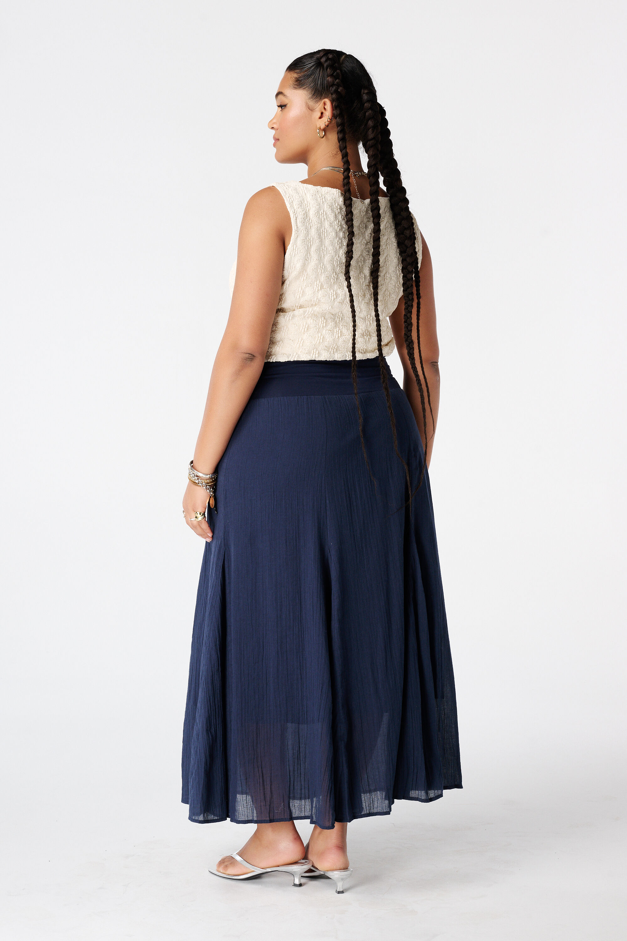 Jupe maxi &eacute;vas&eacute;e image number 3