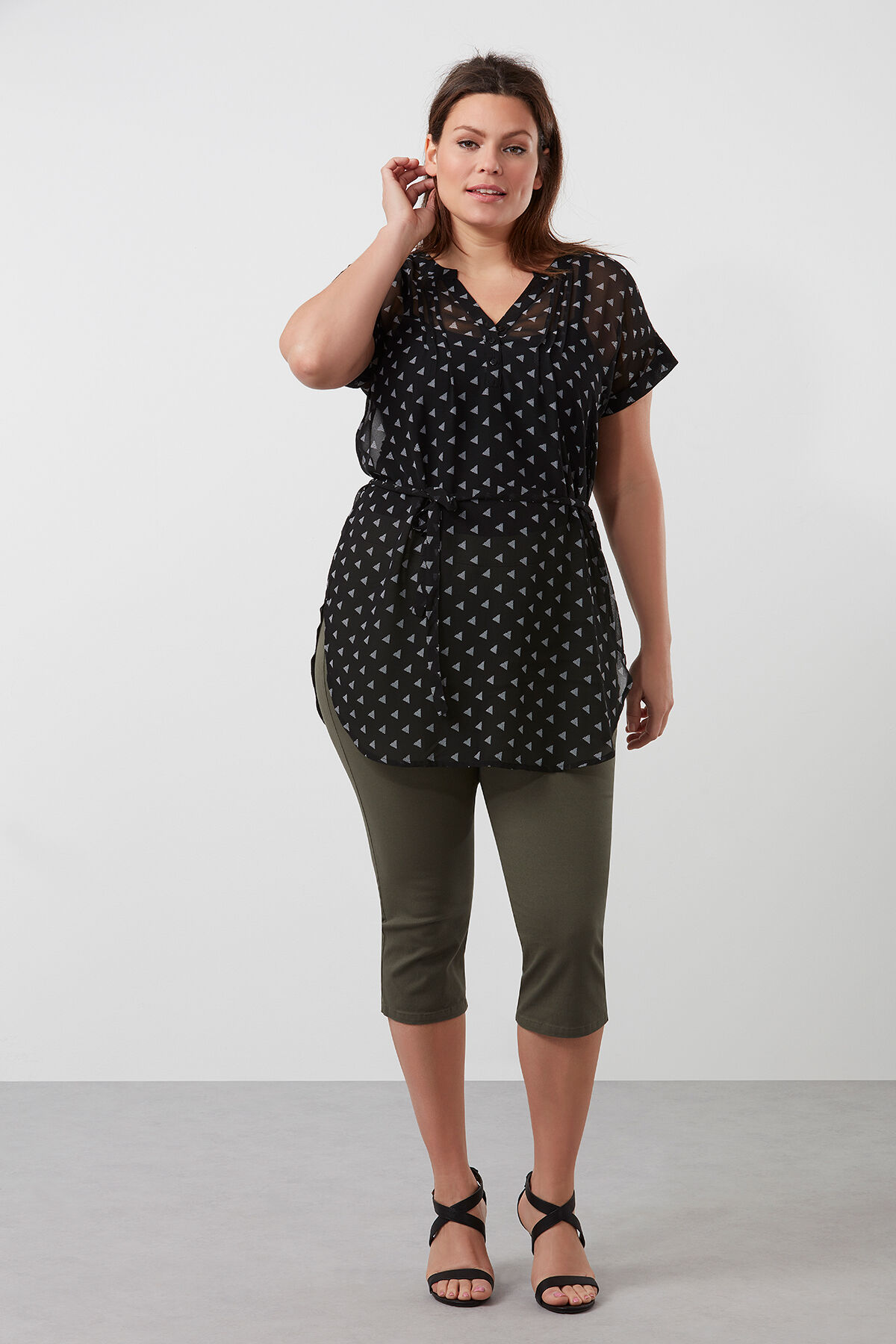 Chemisier transparent avec ceinture image number 3