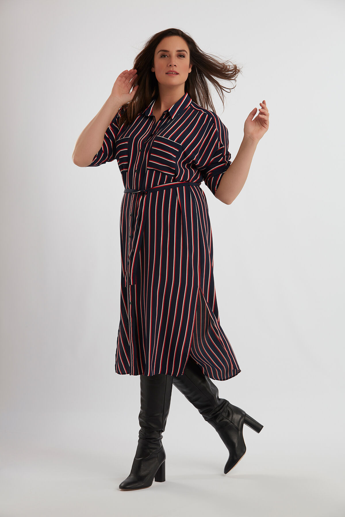 Robe chemise ray&eacute;e image number 4