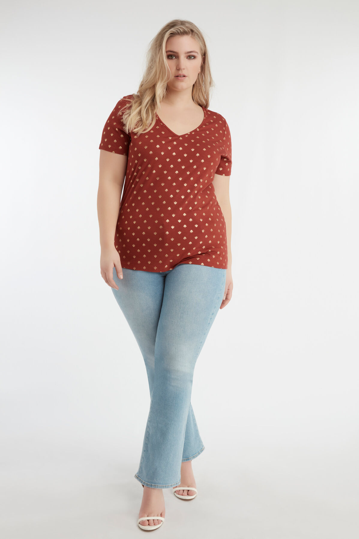 T-shirt avec imprim&eacute; m&eacute;tallis&eacute; image number 3