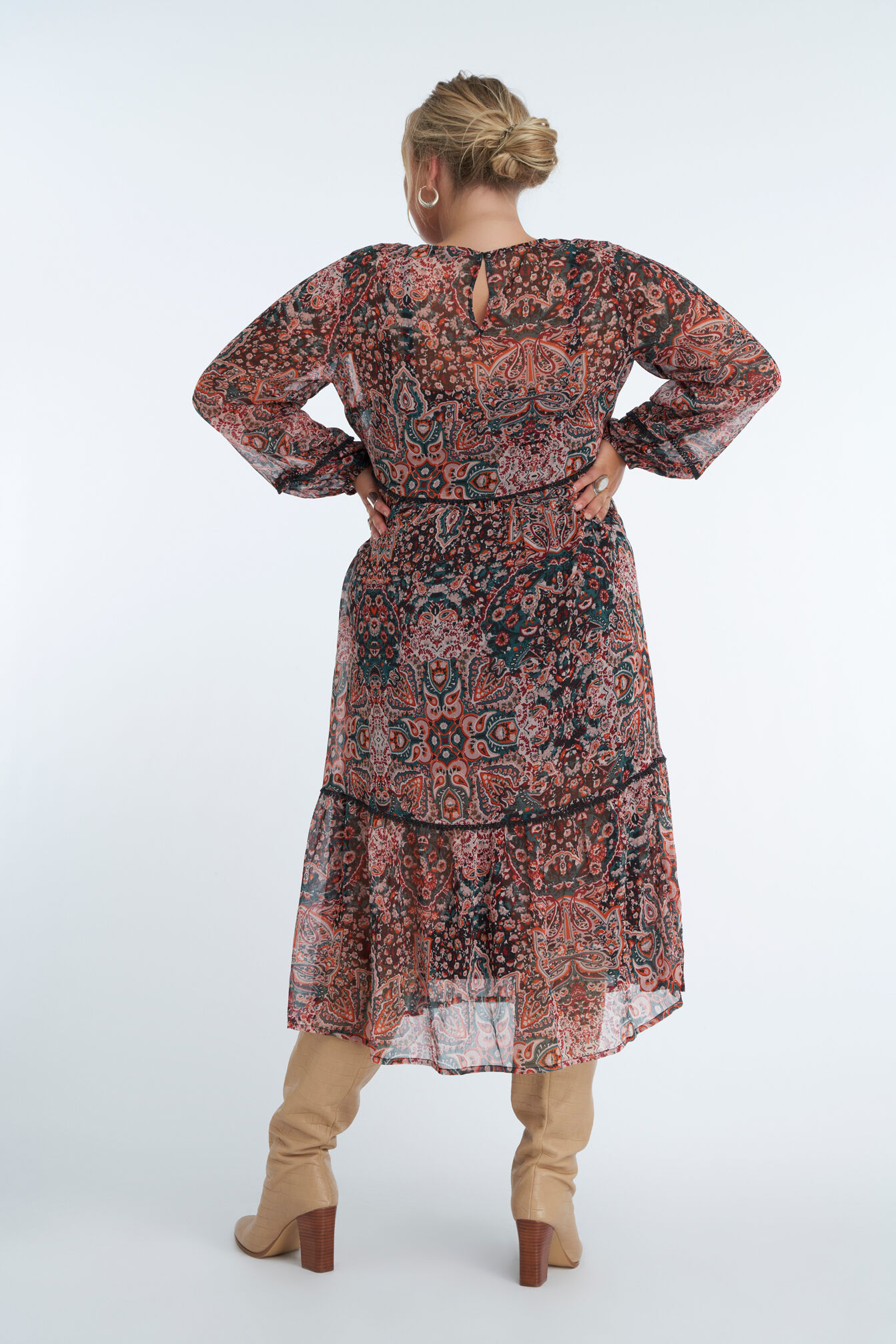 Longue robe ample &agrave; imprim&eacute;  image number 3