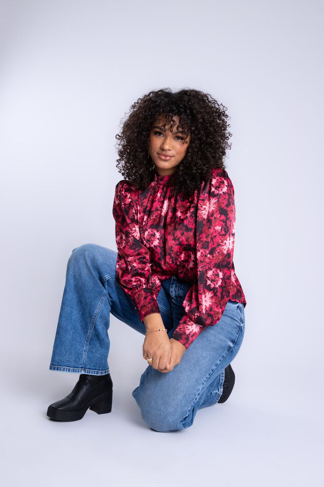 Chemisier satin à imprimé image number 7