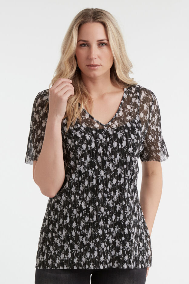 Haut pliss&eacute; imprim&eacute; image number 5