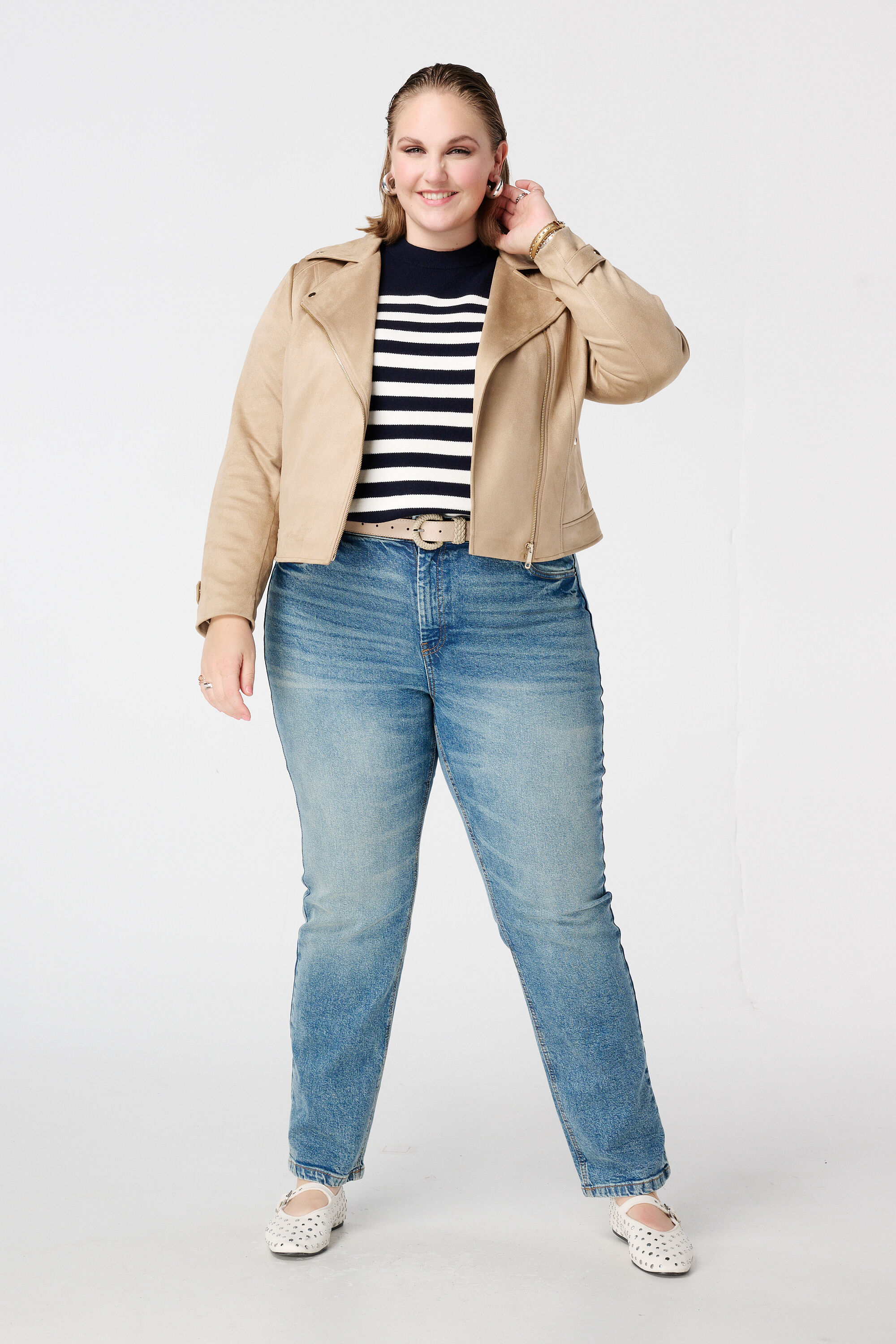 Veste biker en su&eacute;dine image number 5