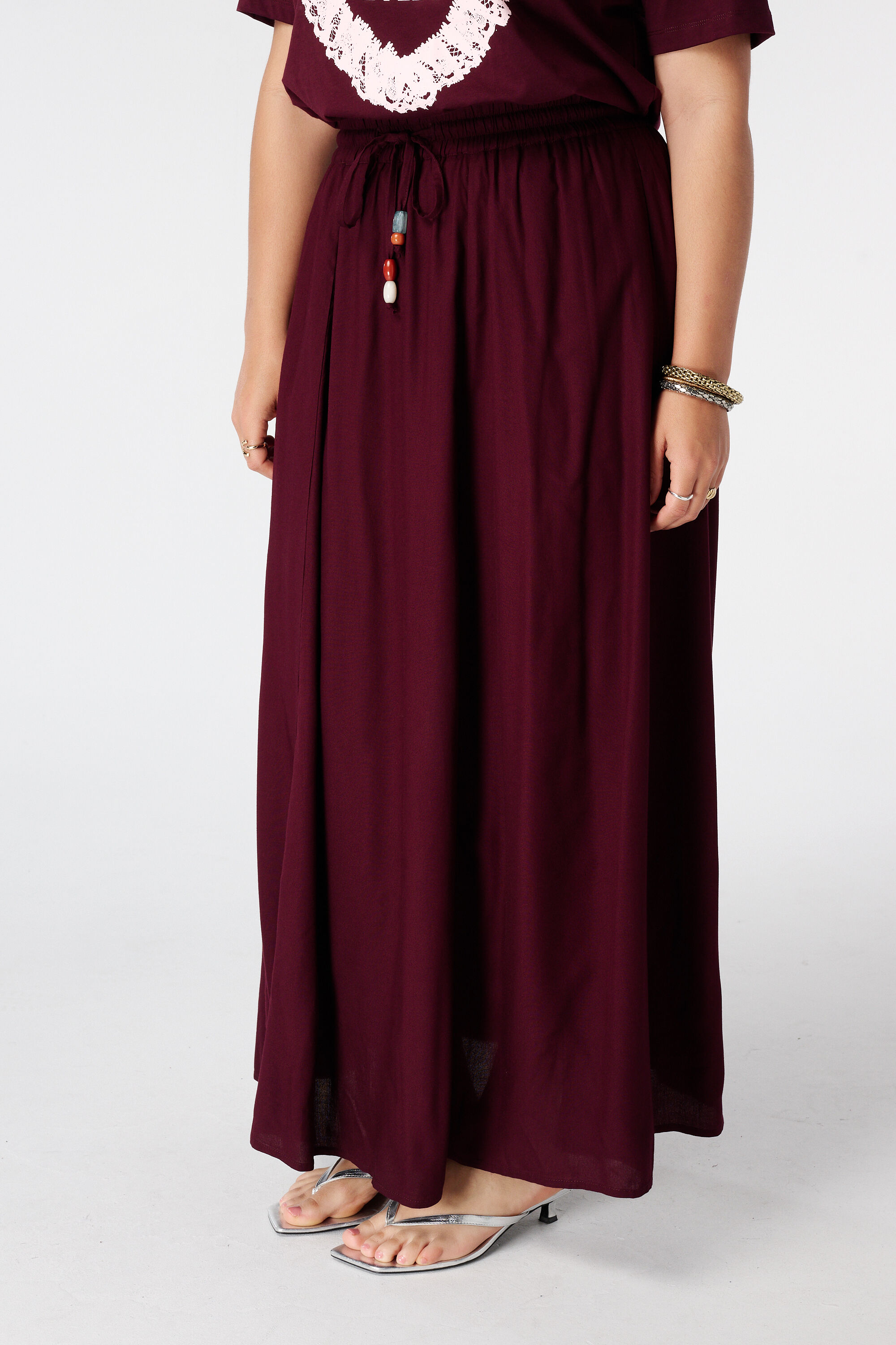 Jupe maxi avec taille &eacute;lastique image number 5