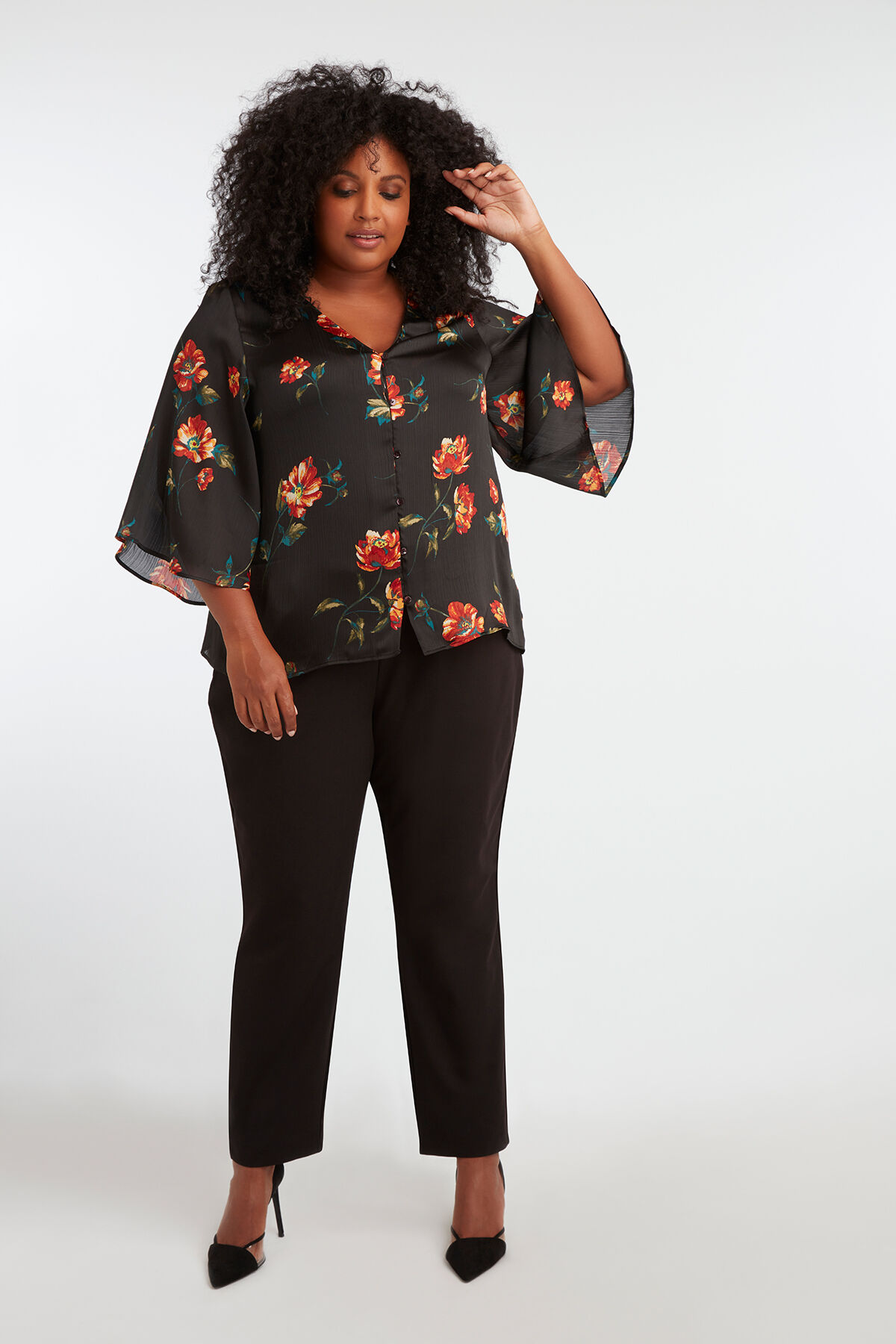 Chemisier &agrave; manches &eacute;vas&eacute;es image number 4