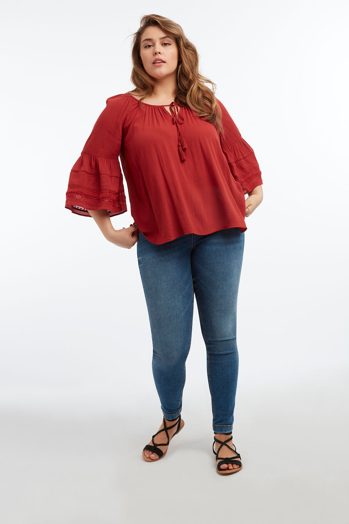 Chemisier &agrave; manches cloche image number 4