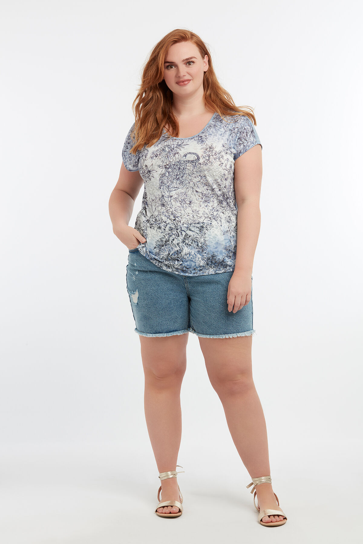 T-shirt avec empi&egrave;cement imprim&eacute; image number 3