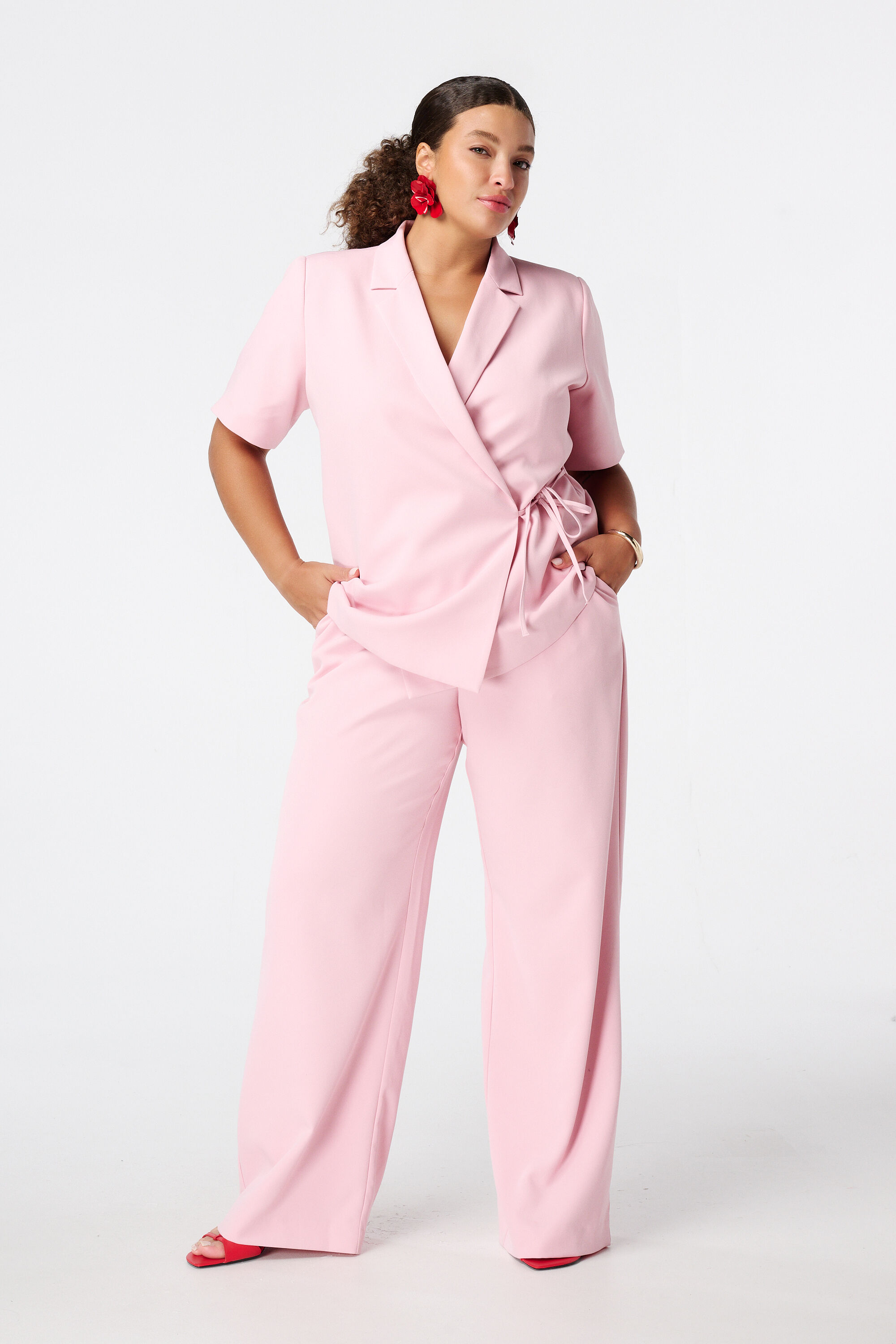 Blazer &agrave; revers manches courtes image number 5