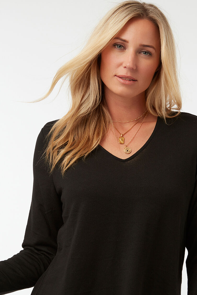 T-shirt avec col en V image number 5