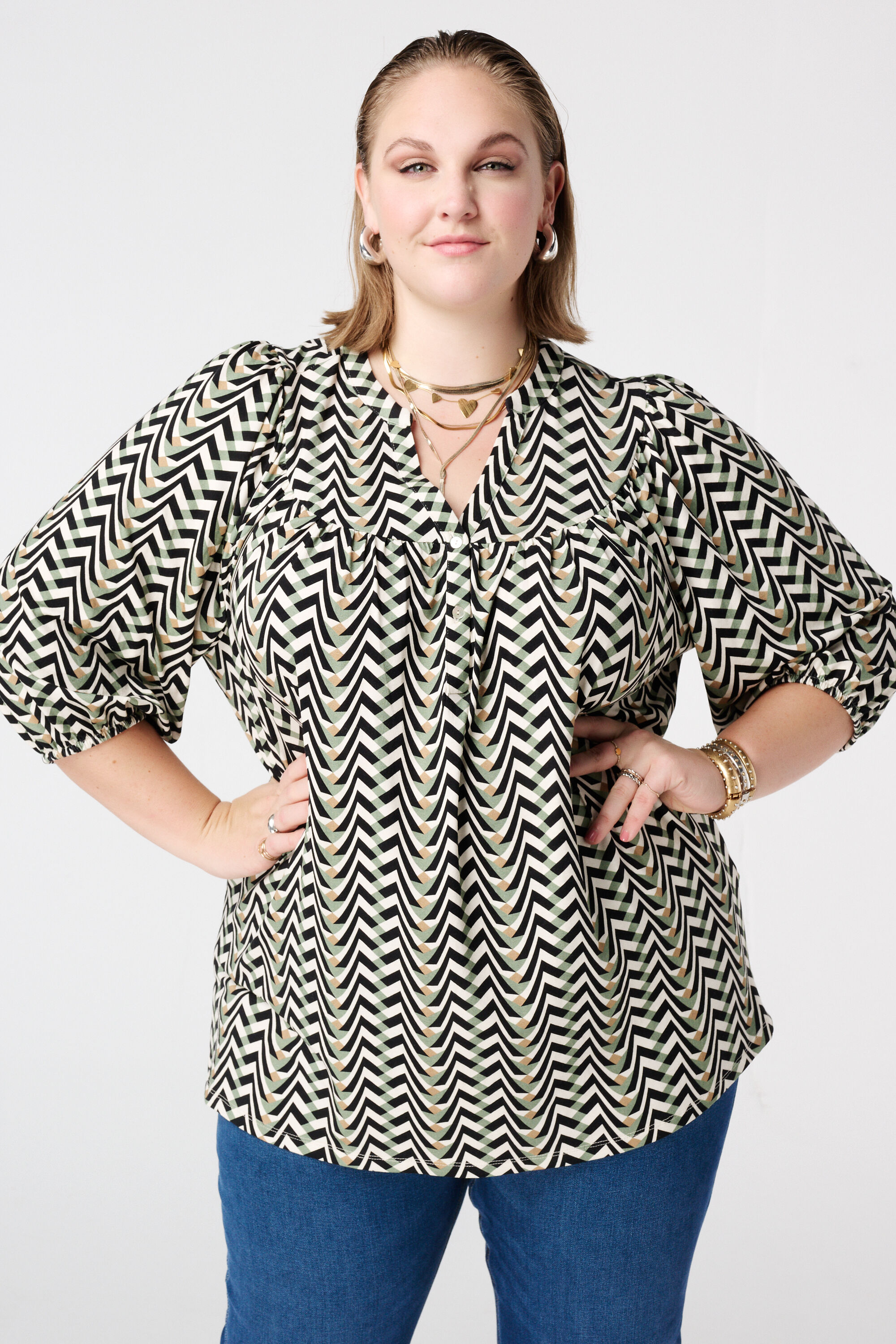 Top en jersey &agrave; imprim&eacute;