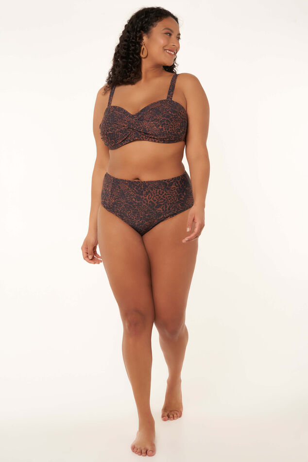 Bas de bikini taille haute imprimé panthère image number 6