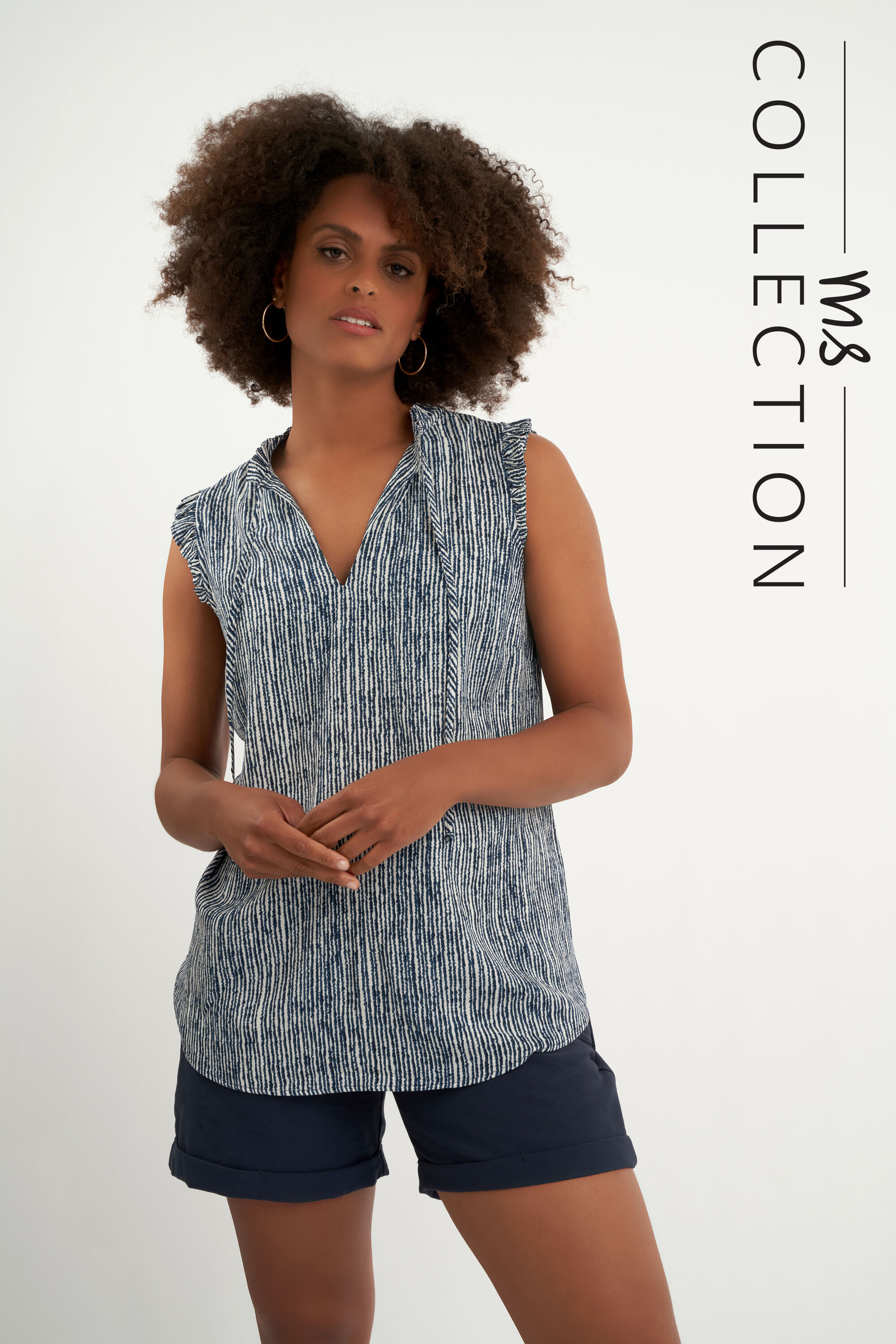 Chemisier sans manches &agrave; imprim&eacute; z&eacute;br&eacute;