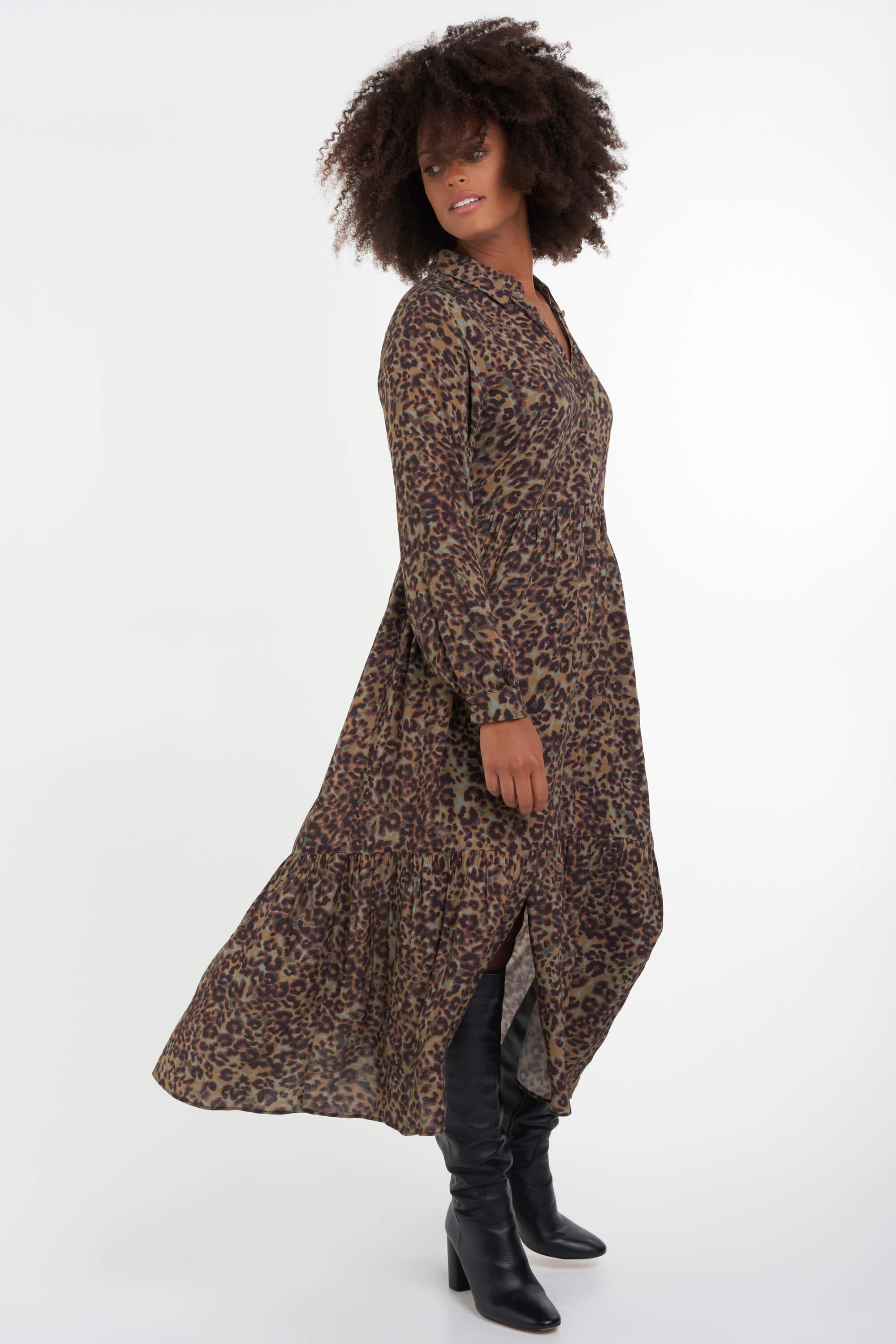 Robe chemise longue &agrave; imprim&eacute;  image number 4