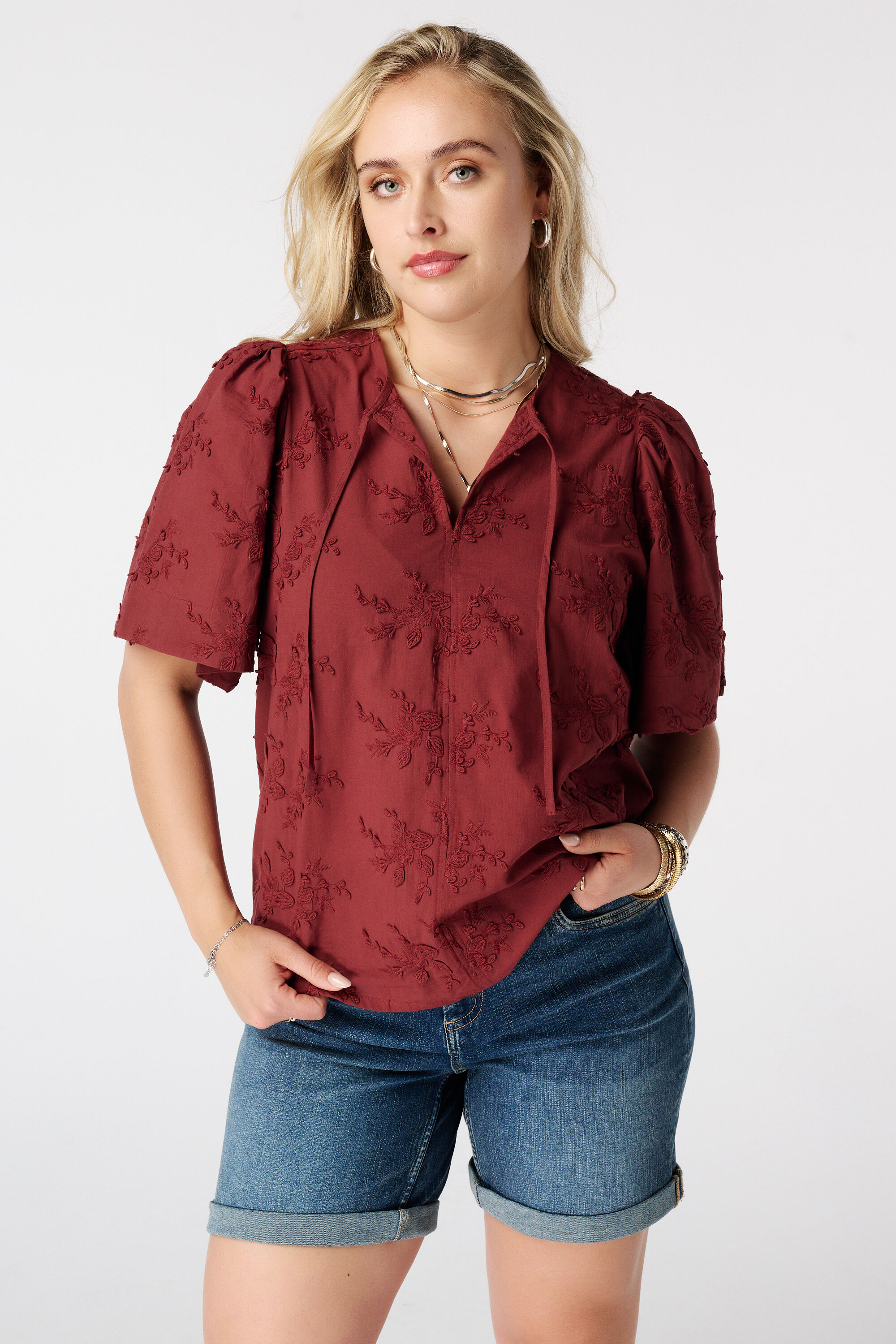 Blouse en coton avec broderie