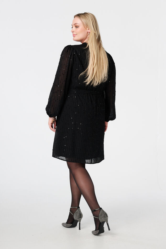 Robe à paillettes scintillantes et ceinture image number 3