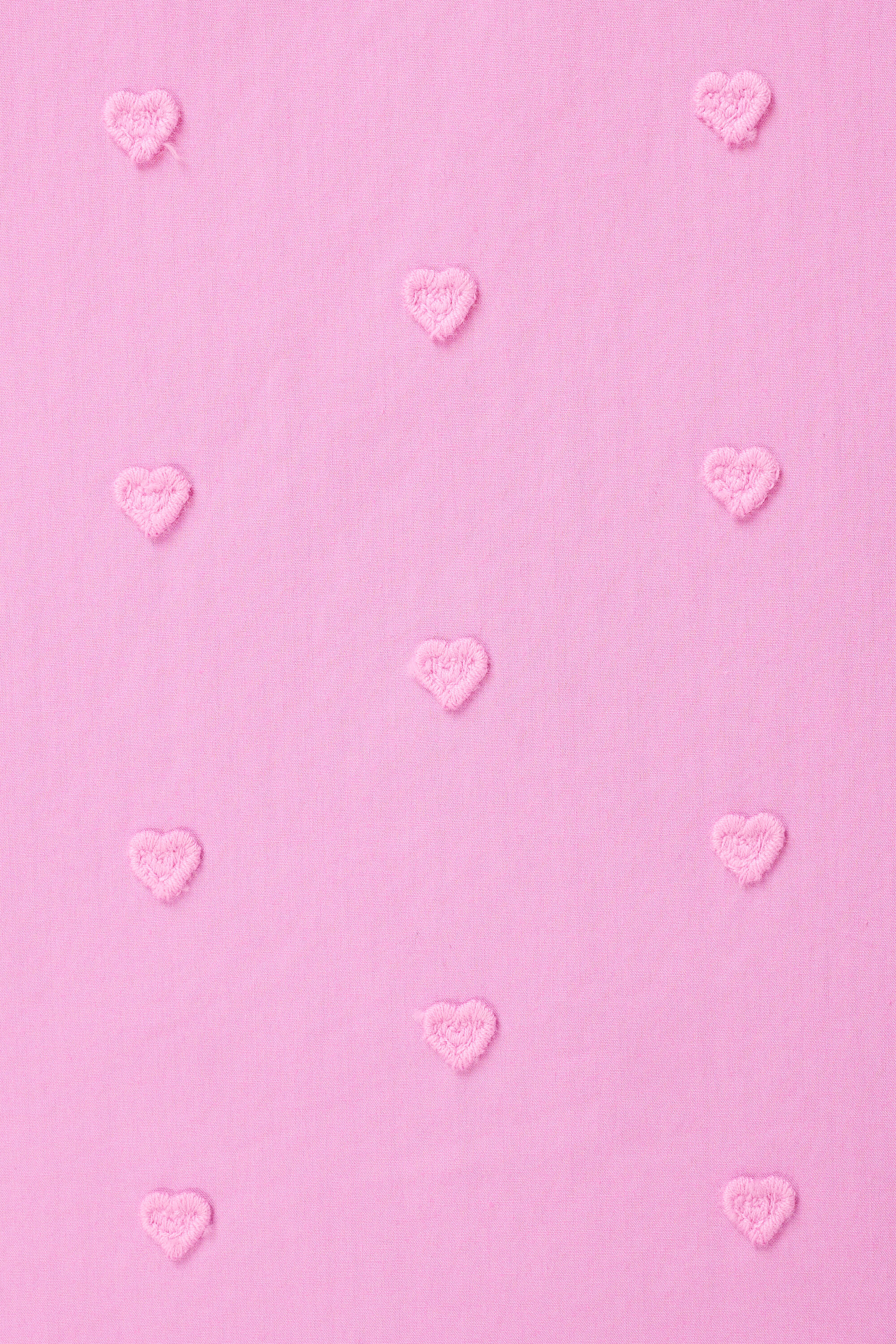 Chemisier avec c&oelig;urs brod&eacute;s et manches trois quarts image number 6