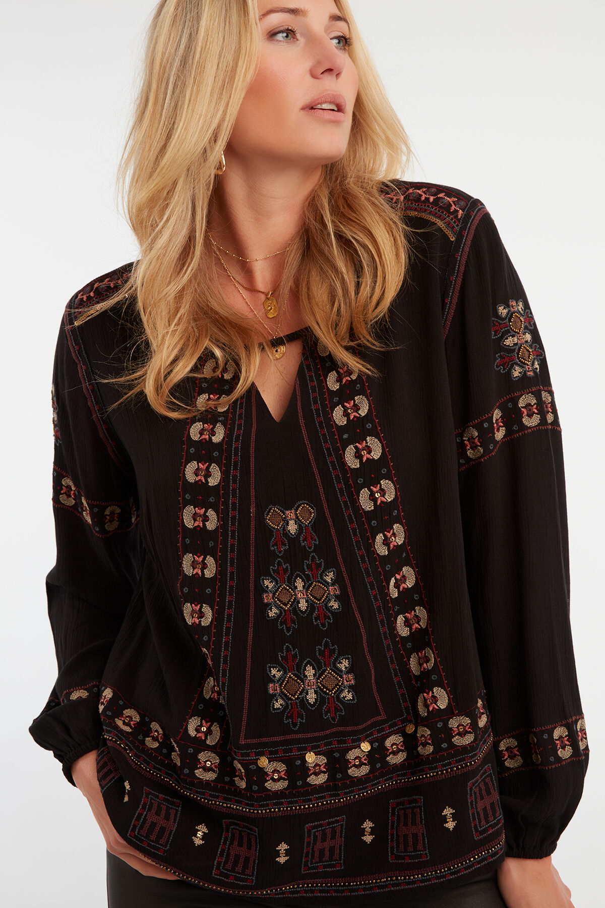 Chemisier &agrave; broderie   image number 6